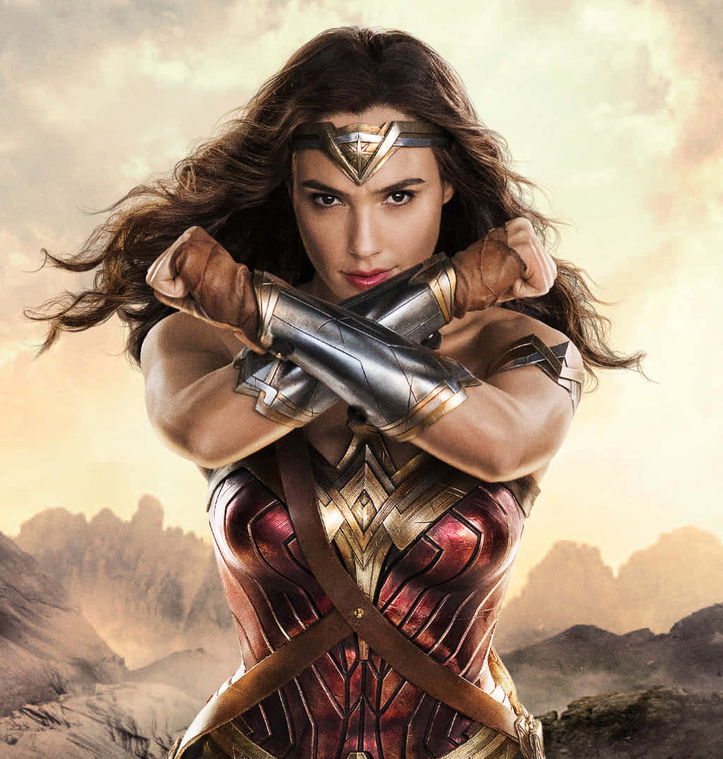 Kraftfullaoch Vackra Wonder Woman Frigör Sin Styrka Och Mod För Att Bekämpa Orättvisa.
