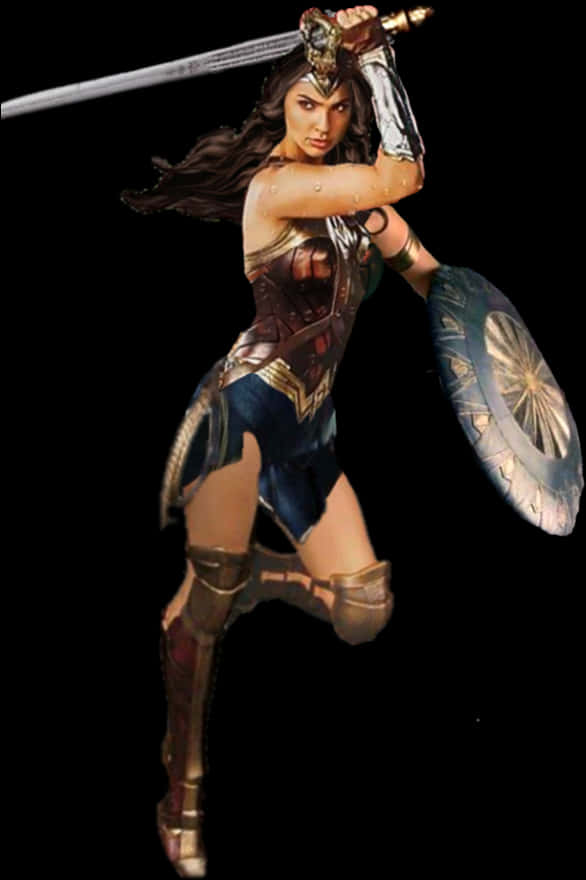 Wonder Woman Readyfor Battle PNG