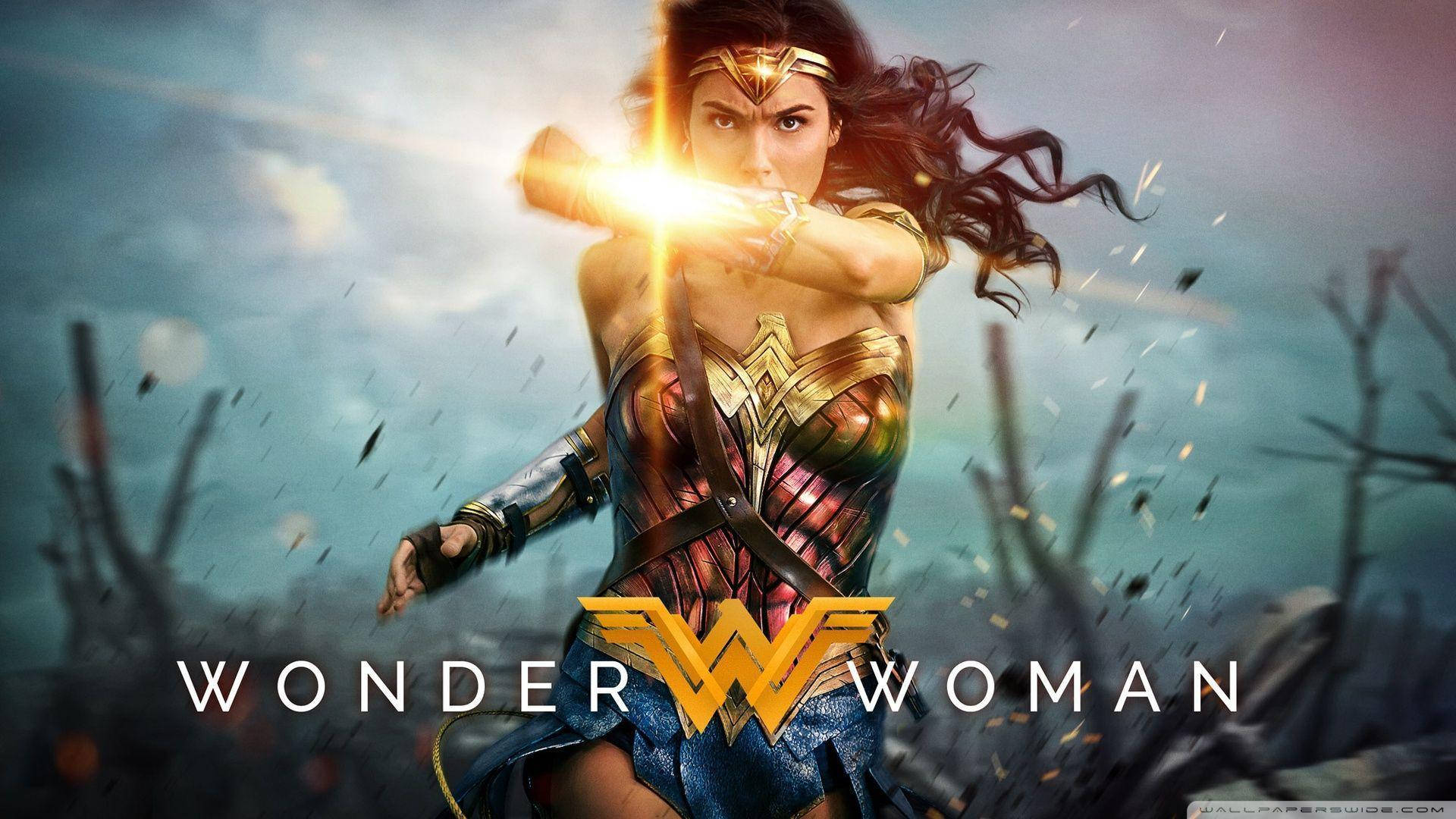 Wonder Woman Strides Into Action Wallpaper
