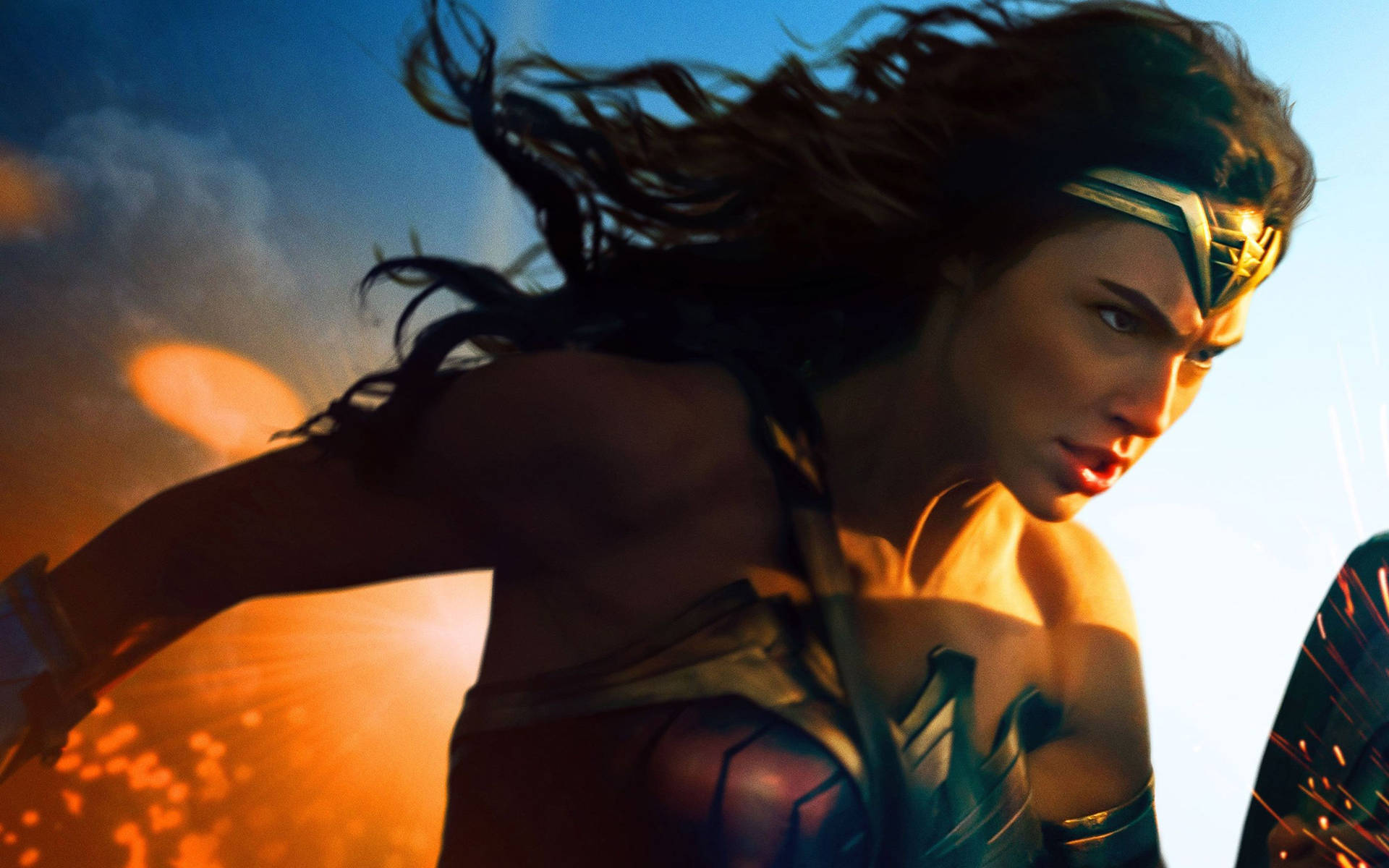Wonder Woman Running Fast Background