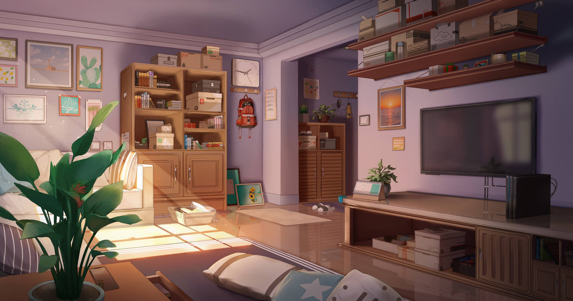 A Dreamy Anime-Inspired Bedroom Wallpaper