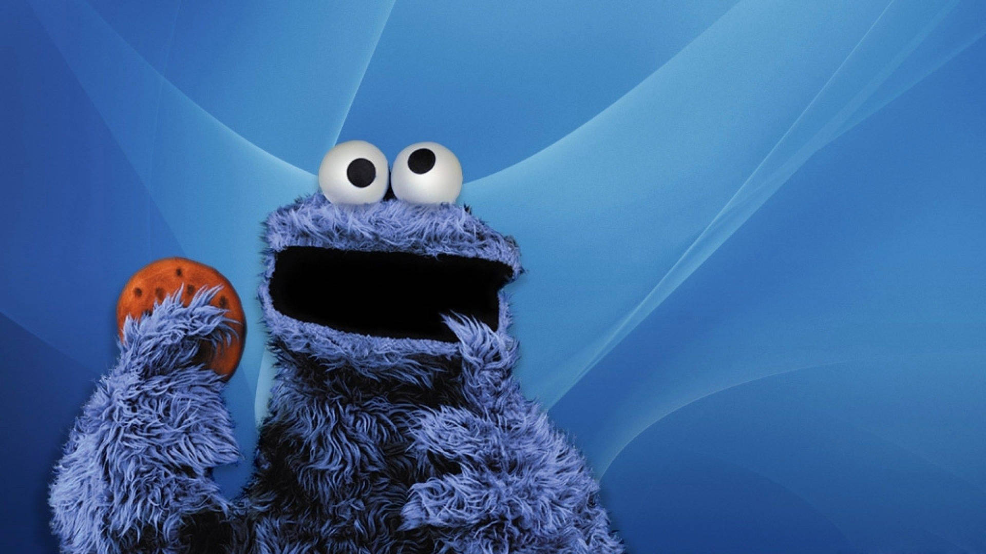 Wondering Cookie Monster Sesame Street Wallpaper