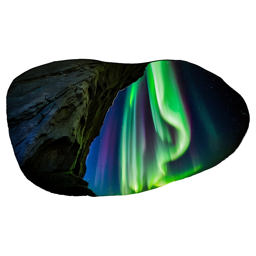 Wondrous Aurora Over Cliffs Png 40 PNG