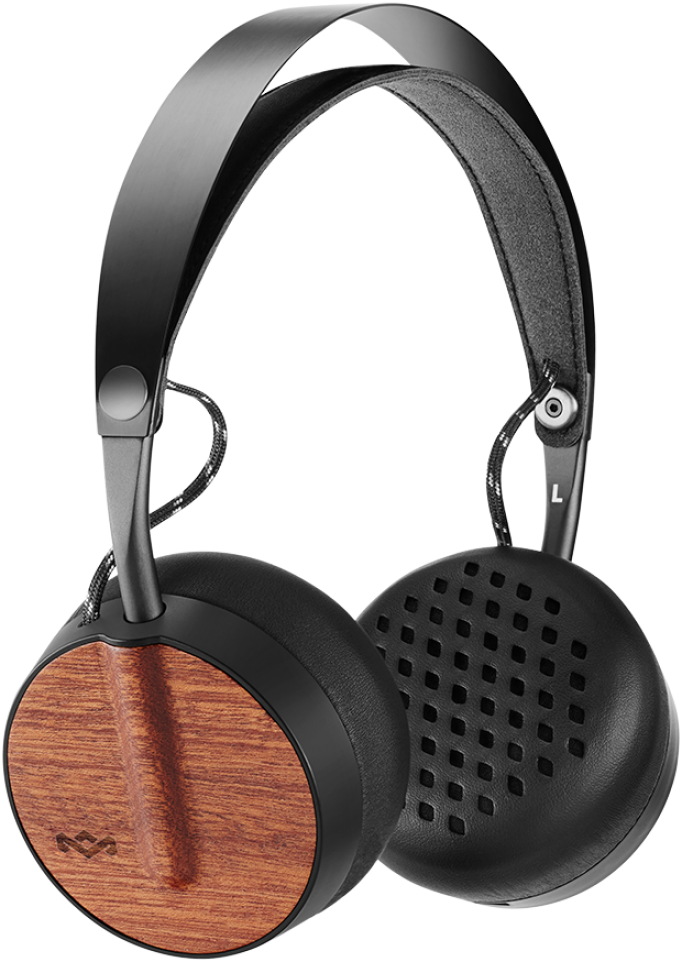 Wood Accent Over Ear Headphones PNG