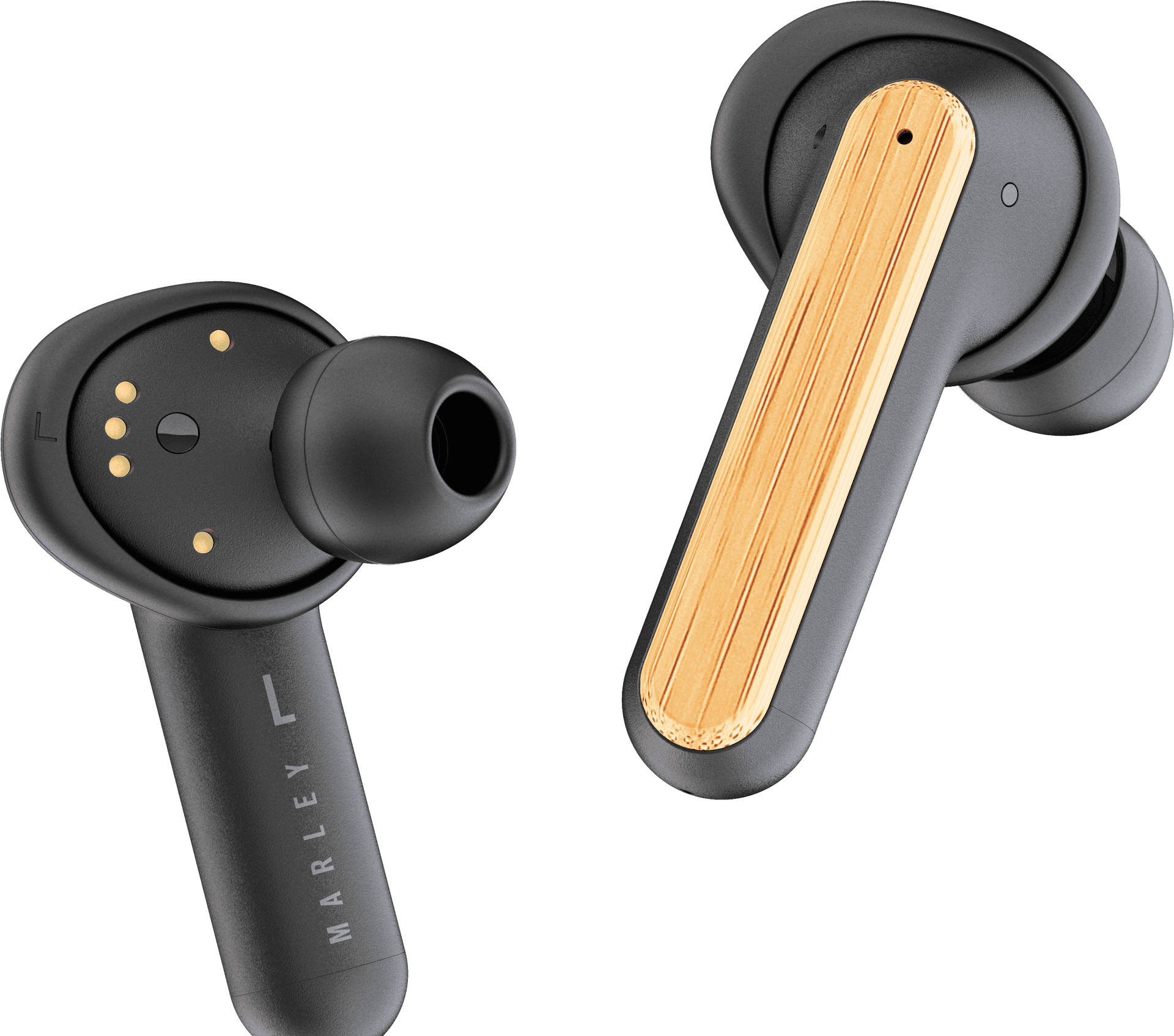 Wood Accent Wireless Earbuds PNG