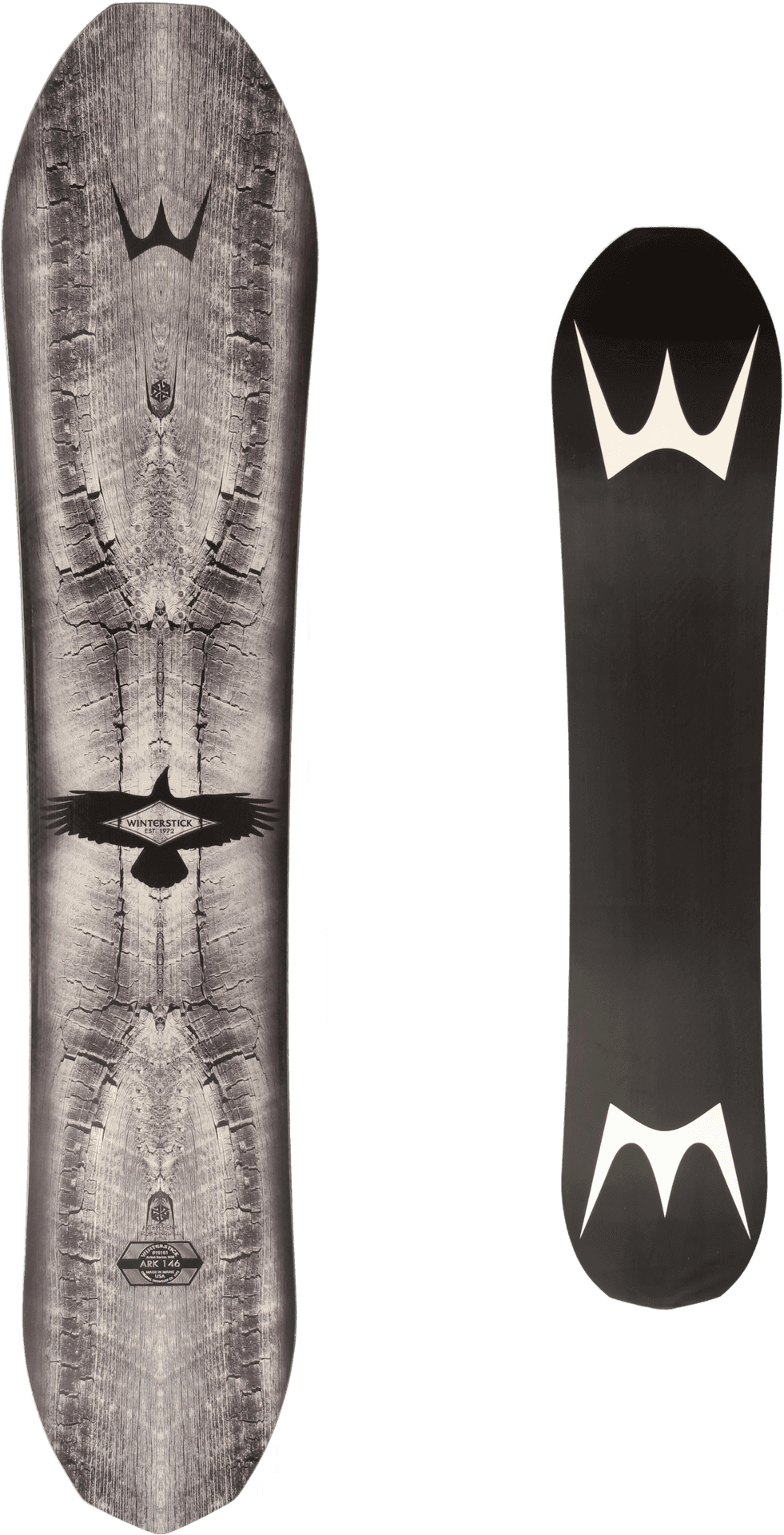 Wood Design Snowboard Frontand Back PNG