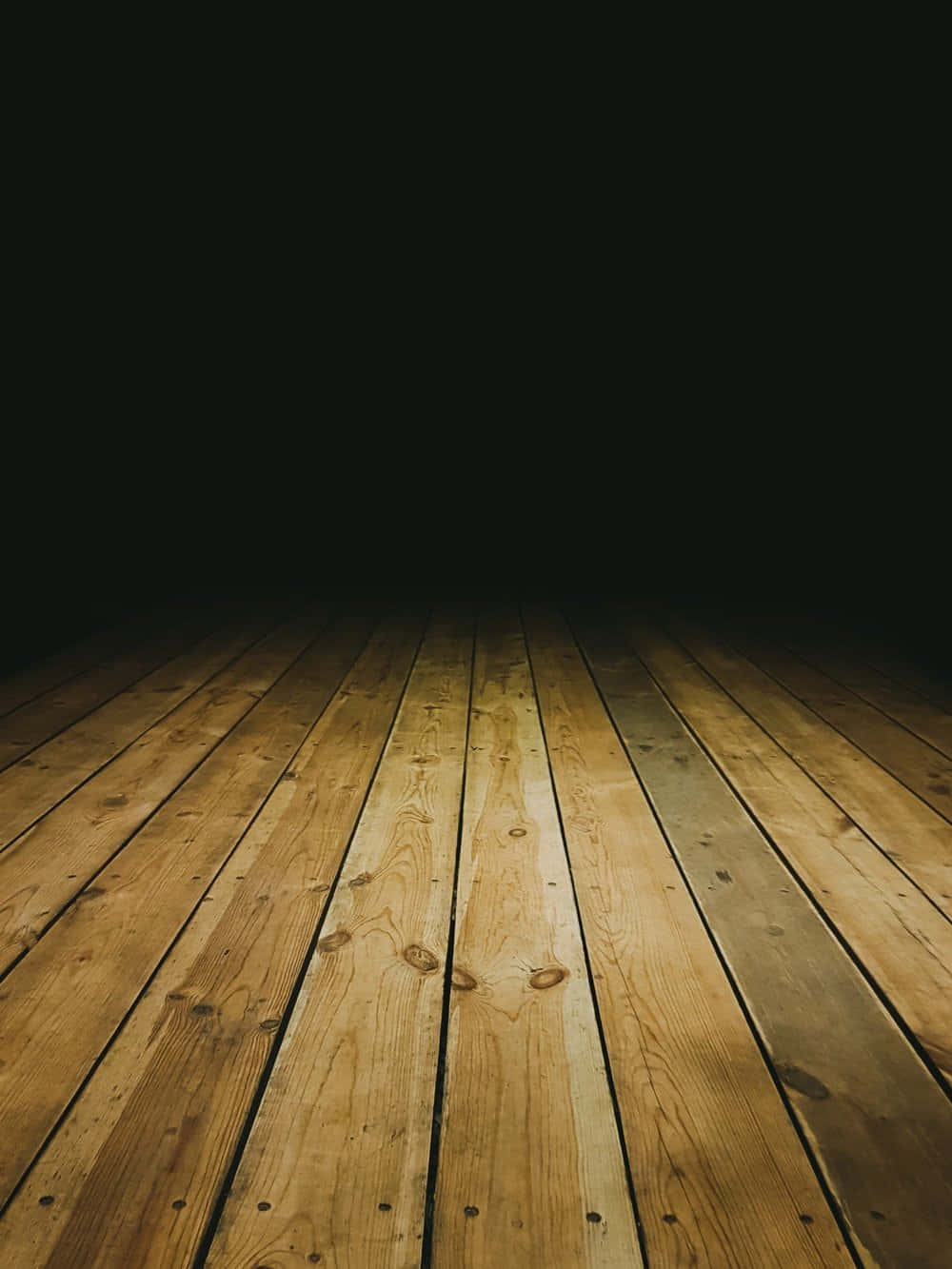 Wooden Floor In Dark Room With Wooden Planks