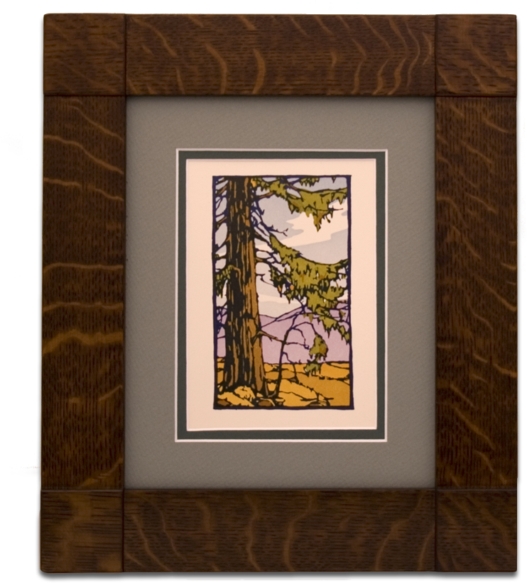 Wood Frame Artwork Display PNG