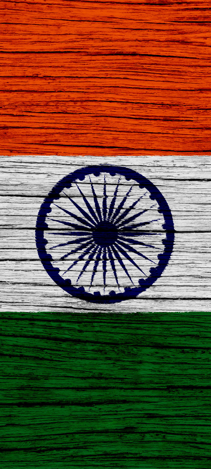 Wood Texture Indian Flag Mobile