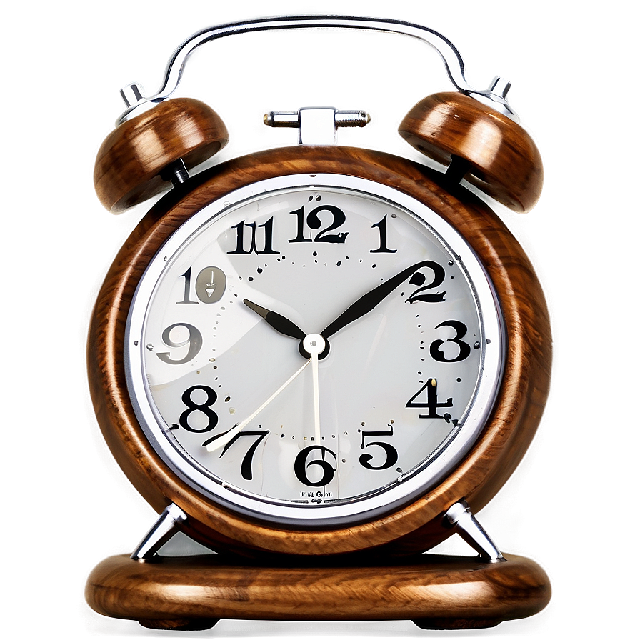 Wooden Alarm Clock Png 05252024 PNG