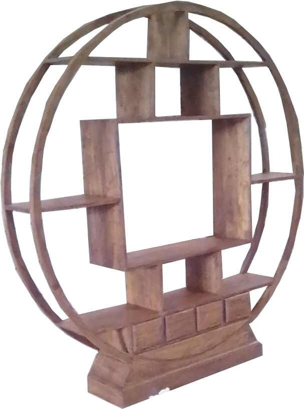 Wooden Armillary Sphere Stand PNG