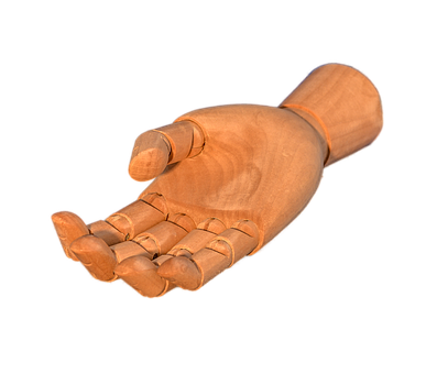 Wooden Articulated Hand Pose PNG
