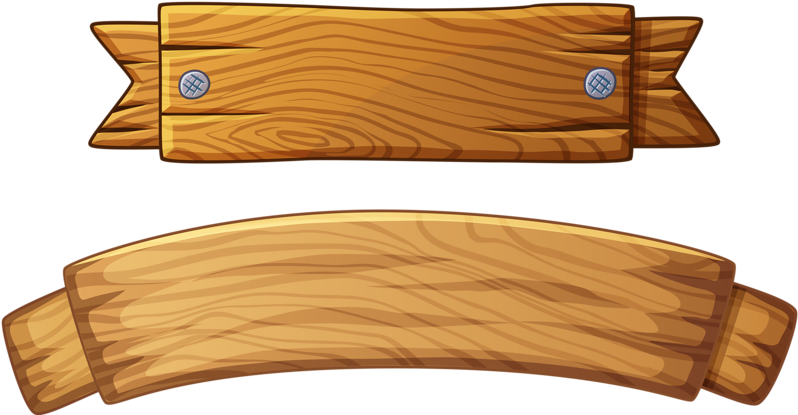 Wooden Banner Design Elements PNG