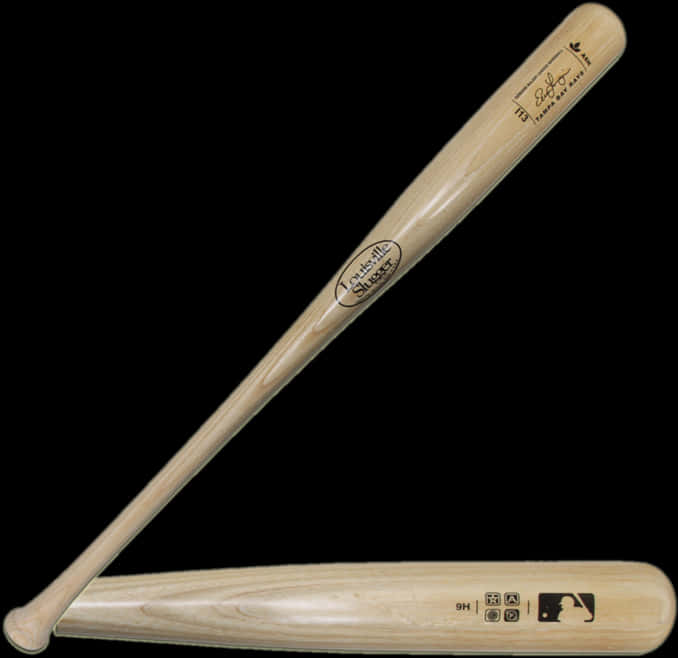 Wooden Baseball Bat Black Background PNG