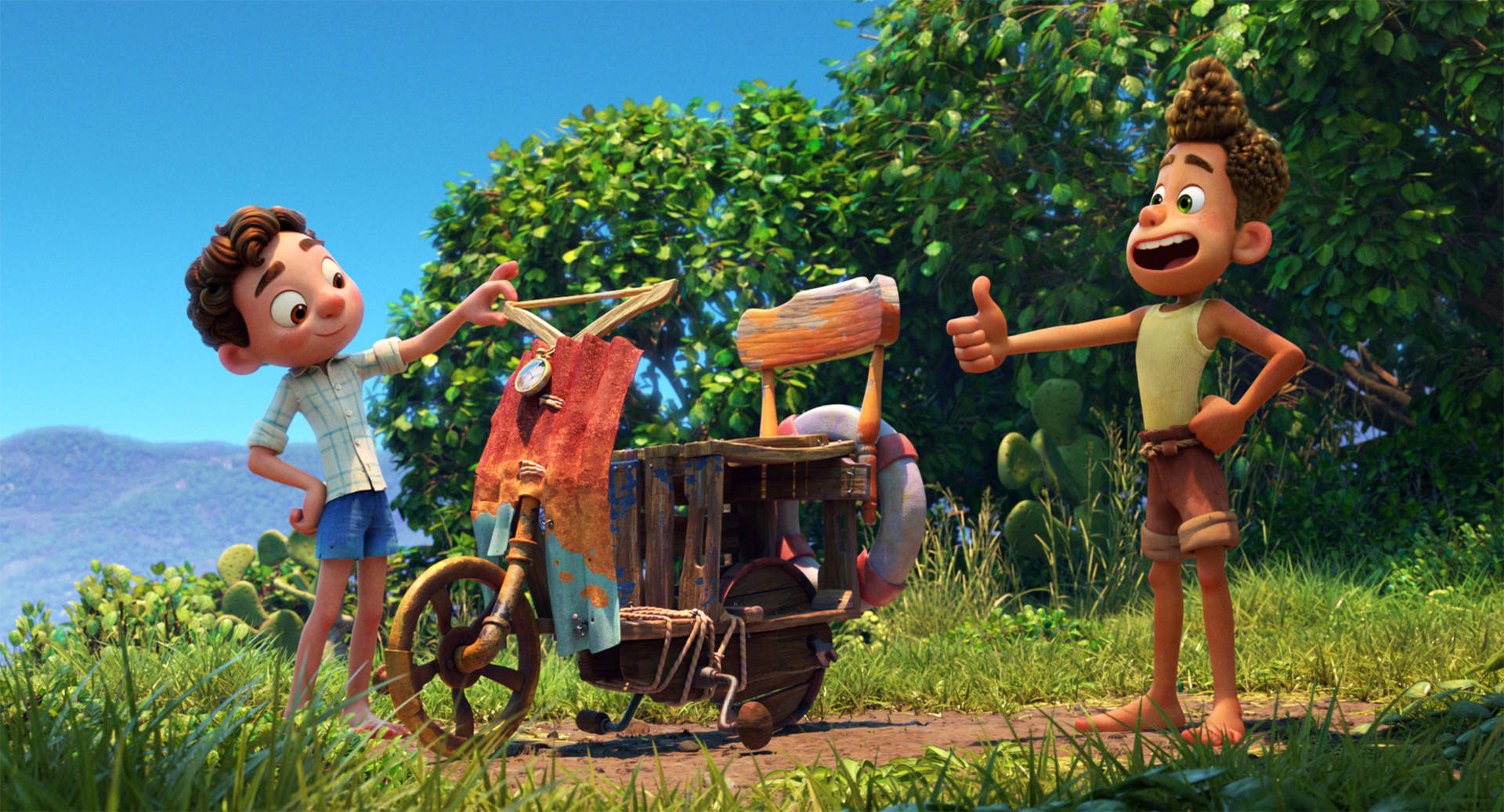 Træcykel Alberto Pixar Luca Wallpaper
