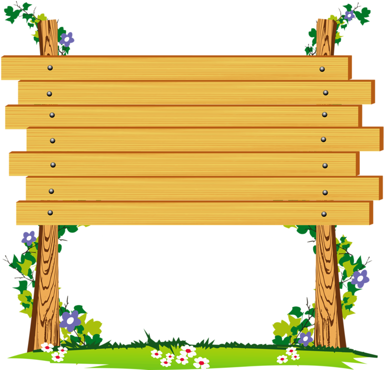 Wooden Blank Signboard Nature Background PNG