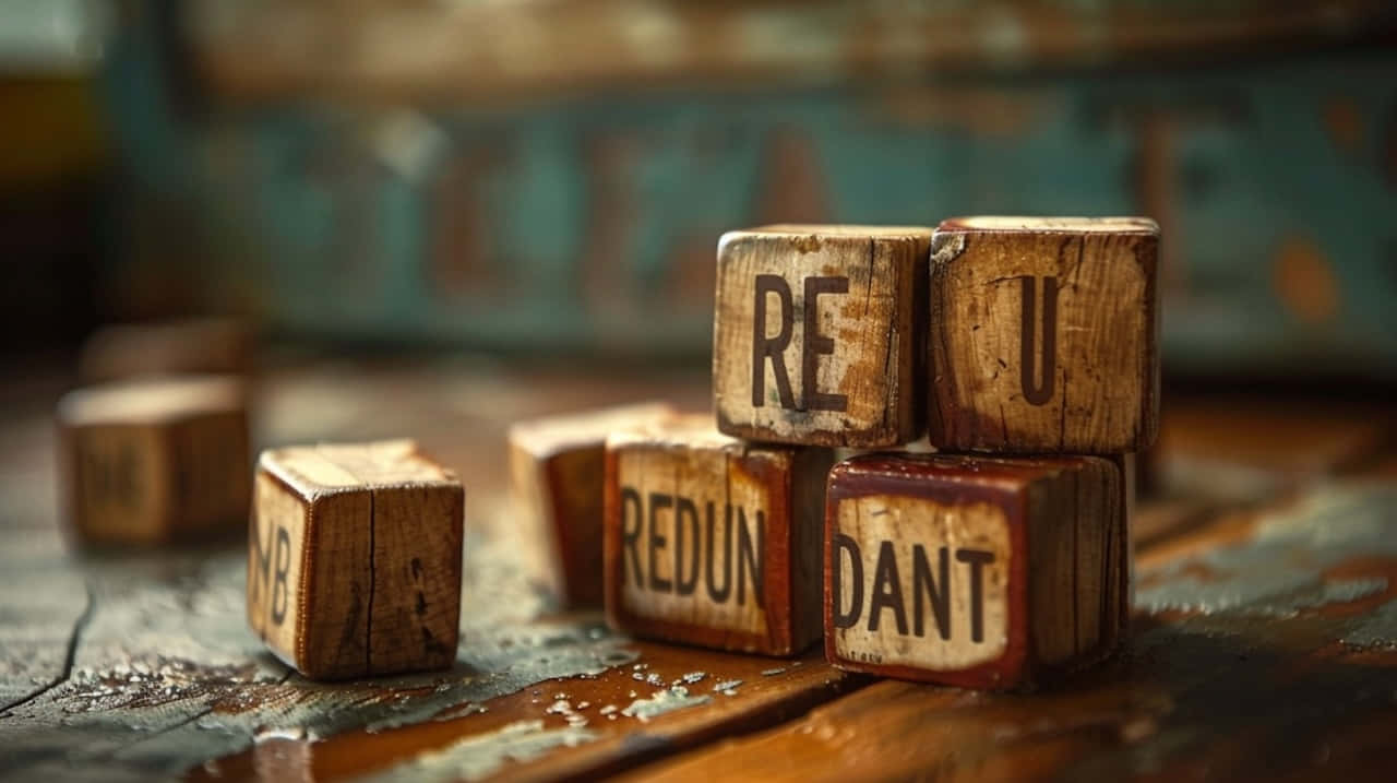 Wooden Blocks Spelling Redundant Wallpaper