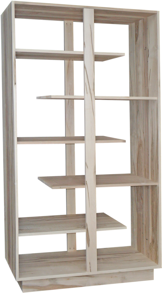 Wooden Bookshelf Asymmetrical Design PNG
