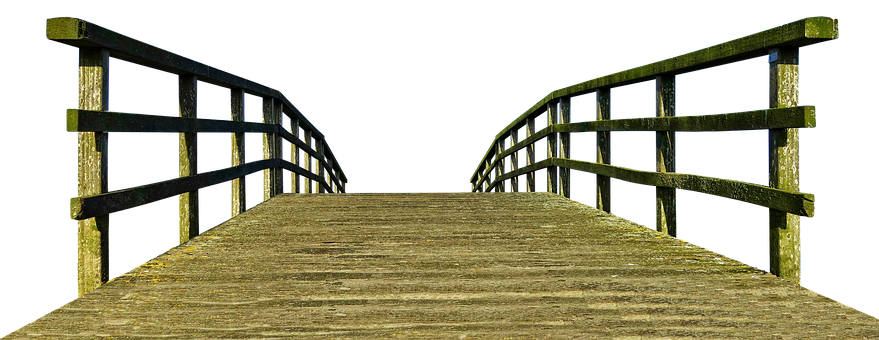 Wooden Bridge Over Black Backdrop PNG