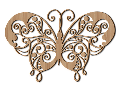 Wooden Butterfly Artwork PNG