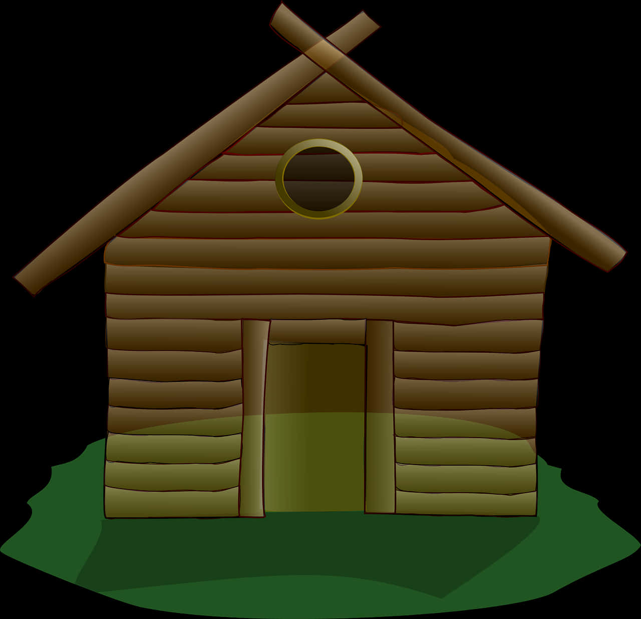 Wooden Cabin Illustration PNG