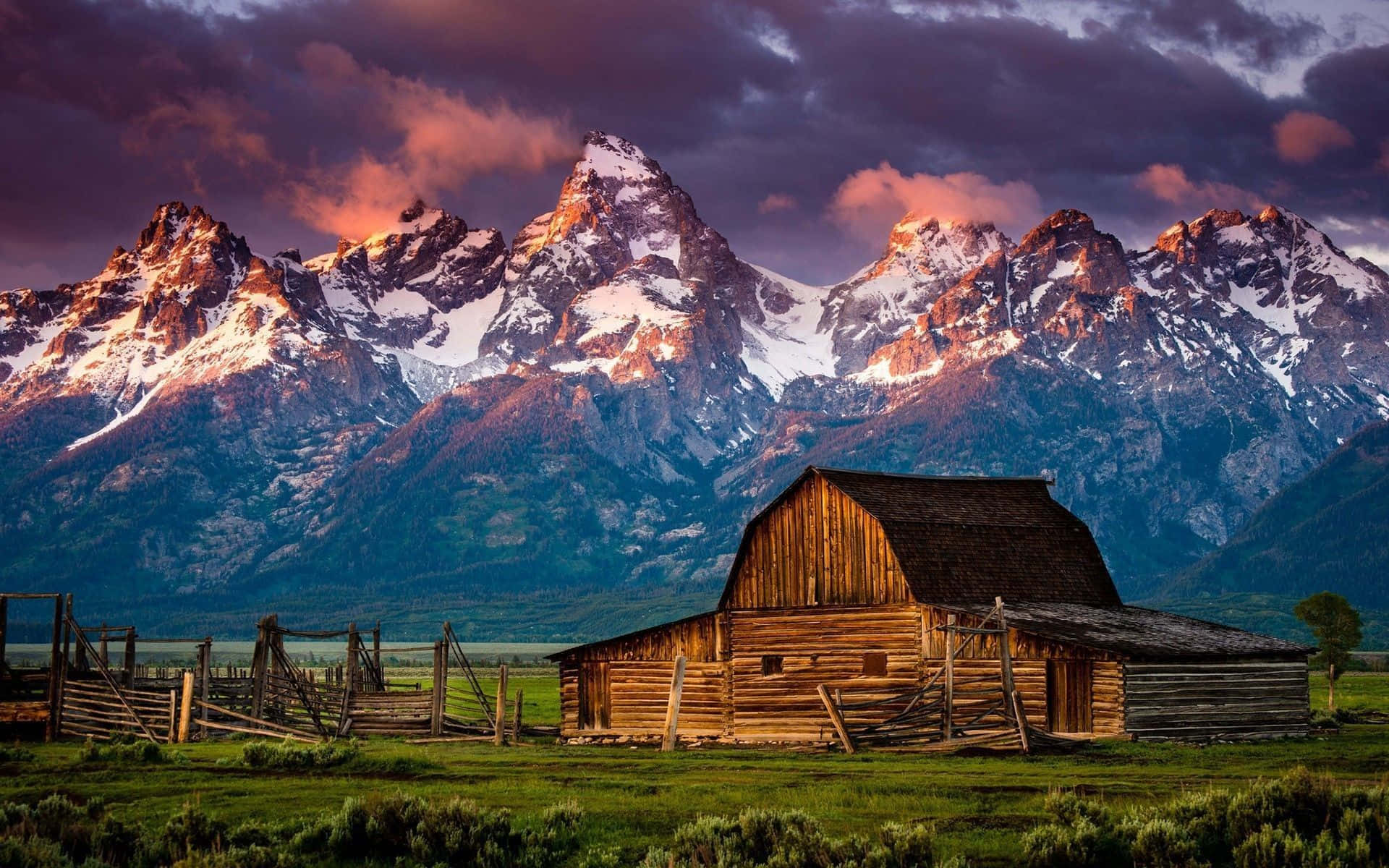 Wooden Cabin Overlooking The Mountains Wallpaper