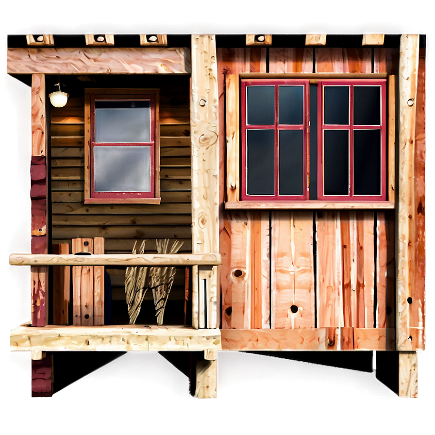 Wooden Cabin Porch View Png Amt27 PNG