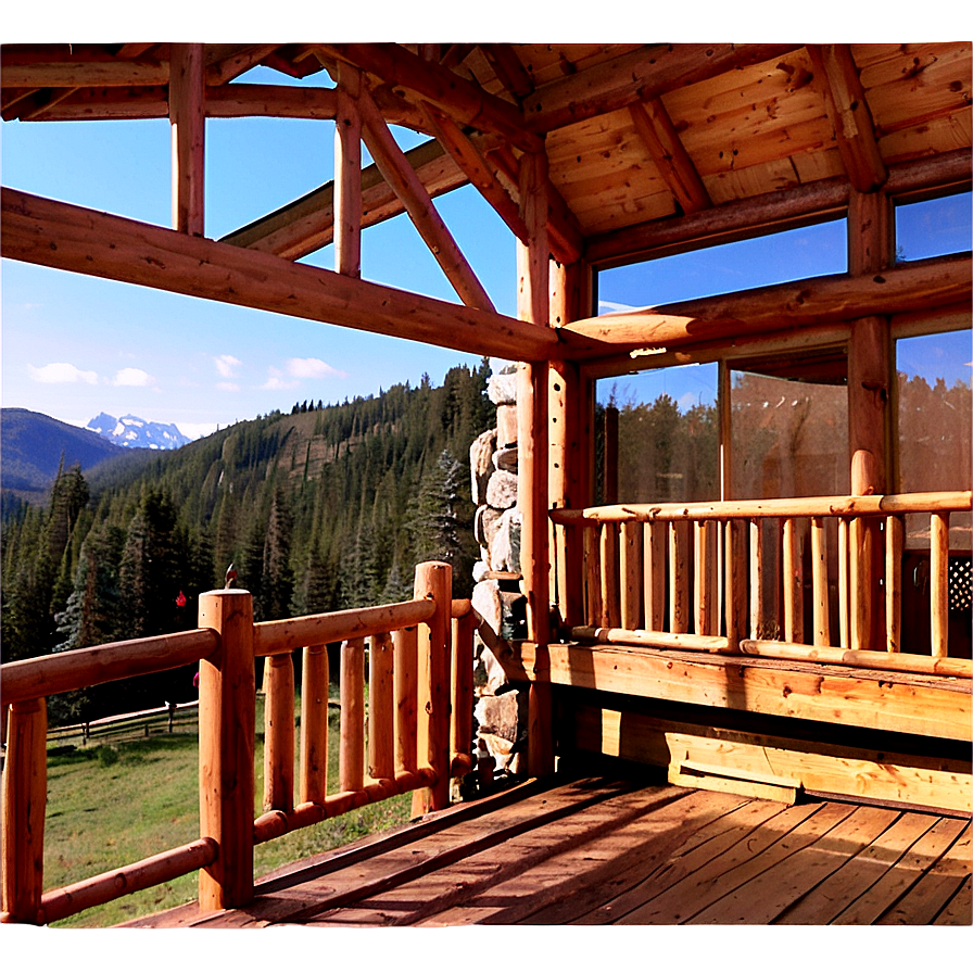 Wooden Cabin Porch View Png Fbq PNG