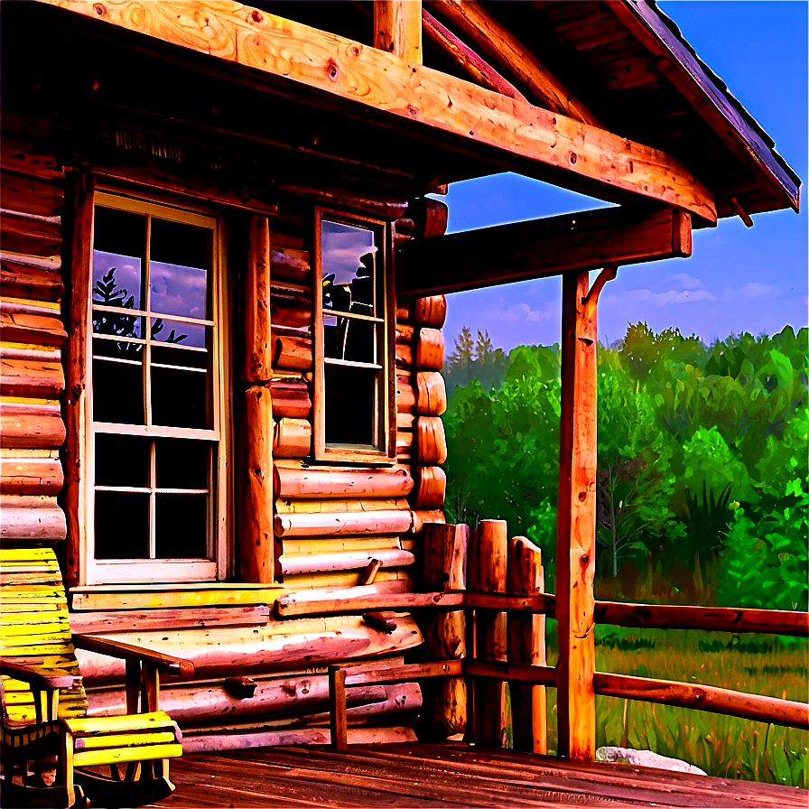 Wooden Cabin Porch View Png Jhp PNG