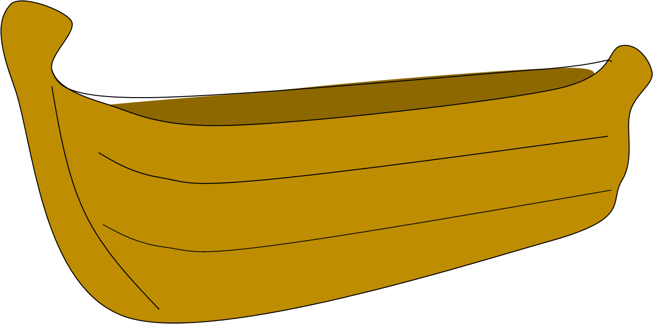 Wooden Canoe Illustration PNG