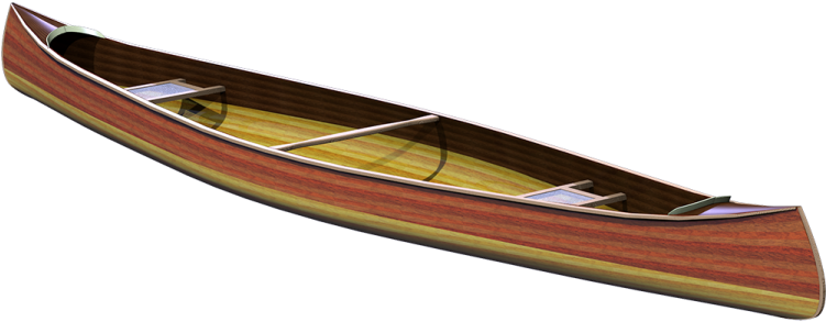 Wooden Canoe Isolated Background PNG