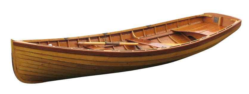 Wooden Canoe With Paddles PNG