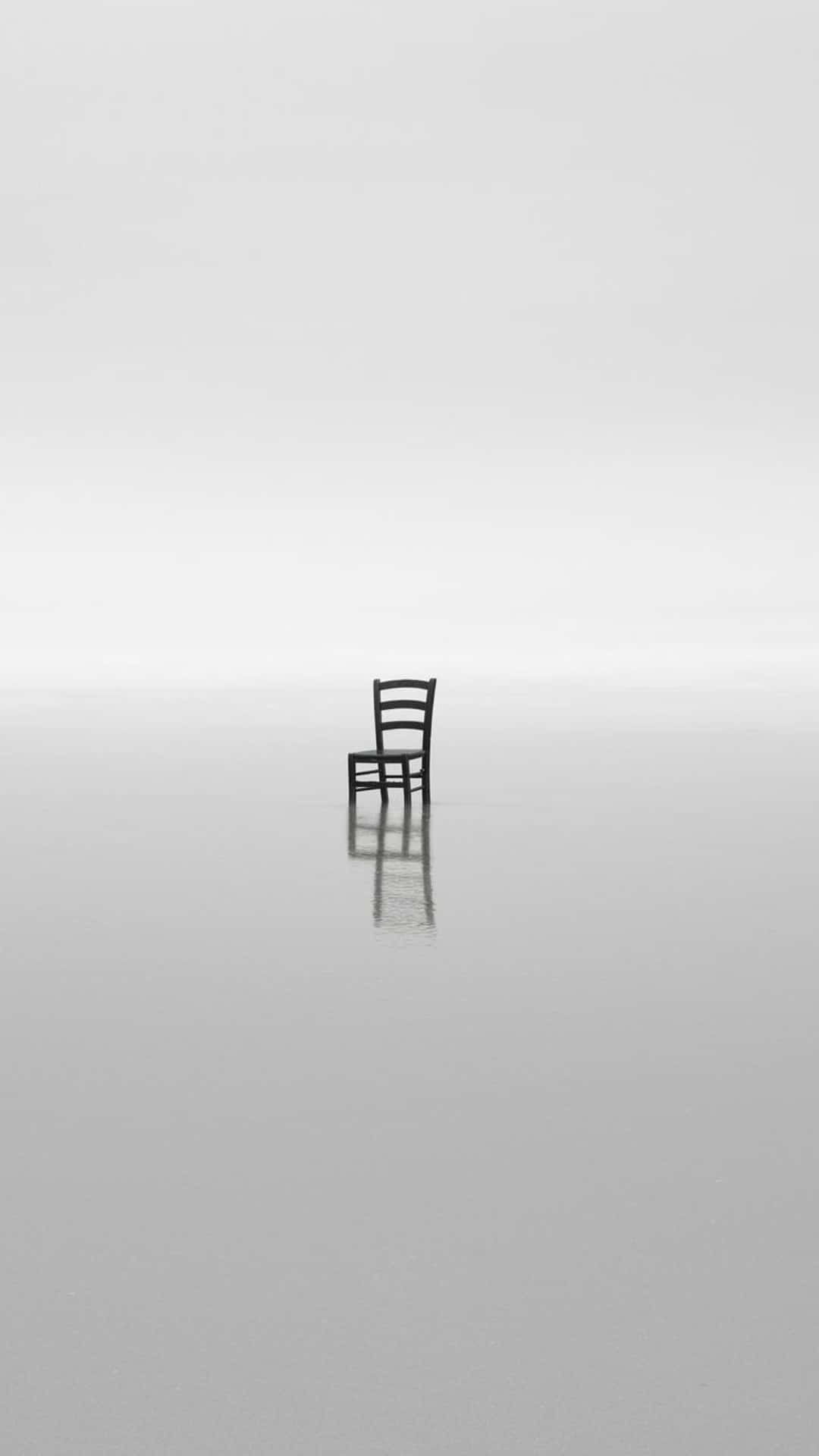 Wooden Chair In White Minimalist Aesthetic Wallpaper