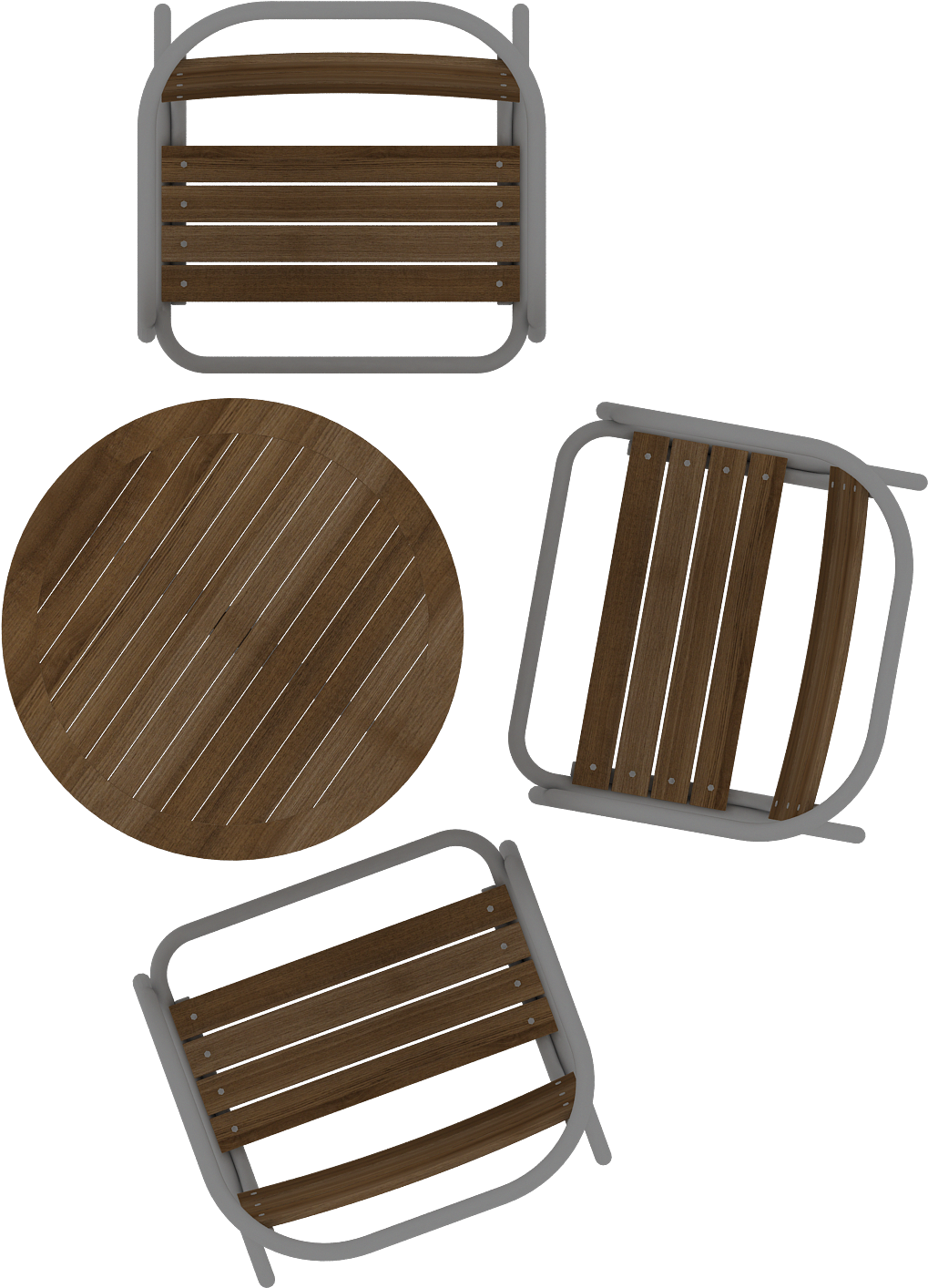 Wooden Chair Parts Disassembled PNG