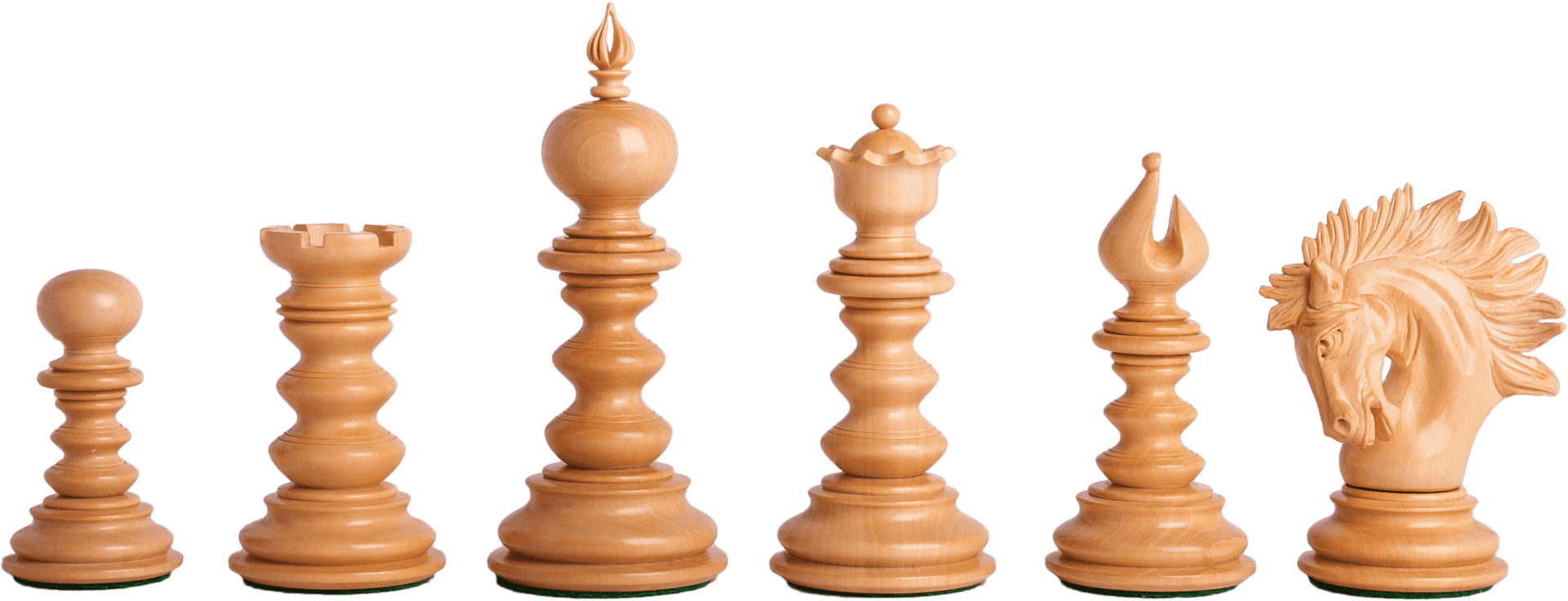 Wooden Chess Pieces Set PNG