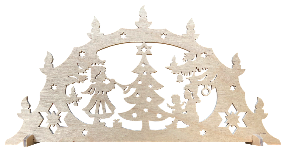 Wooden Christmas Decoration Arch PNG