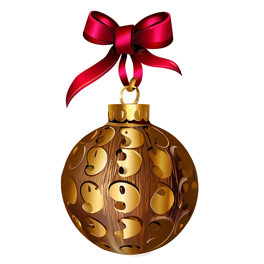 Wooden Christmas Ornaments Png 05252024 PNG