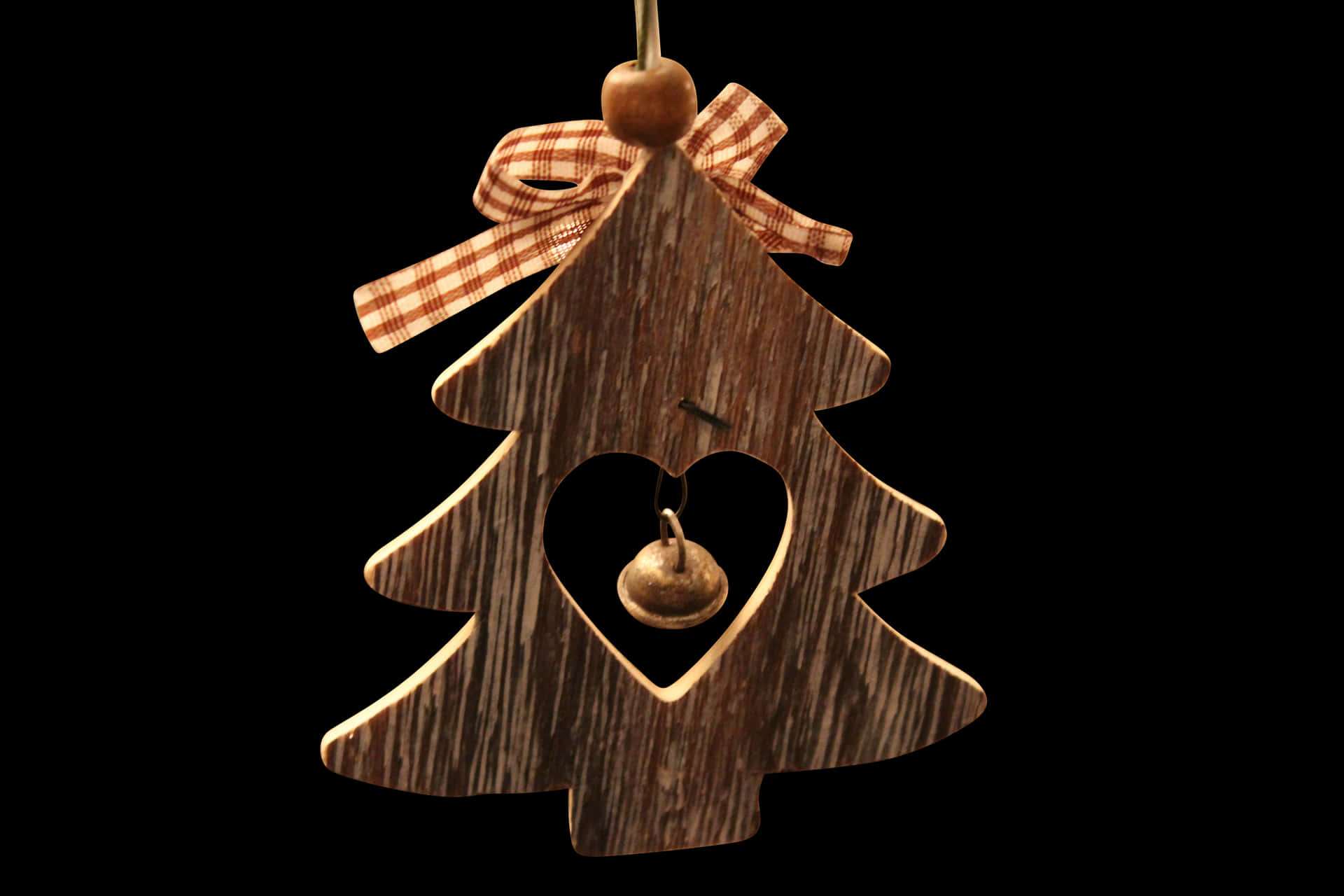 Wooden Christmas Tree Ornament PNG