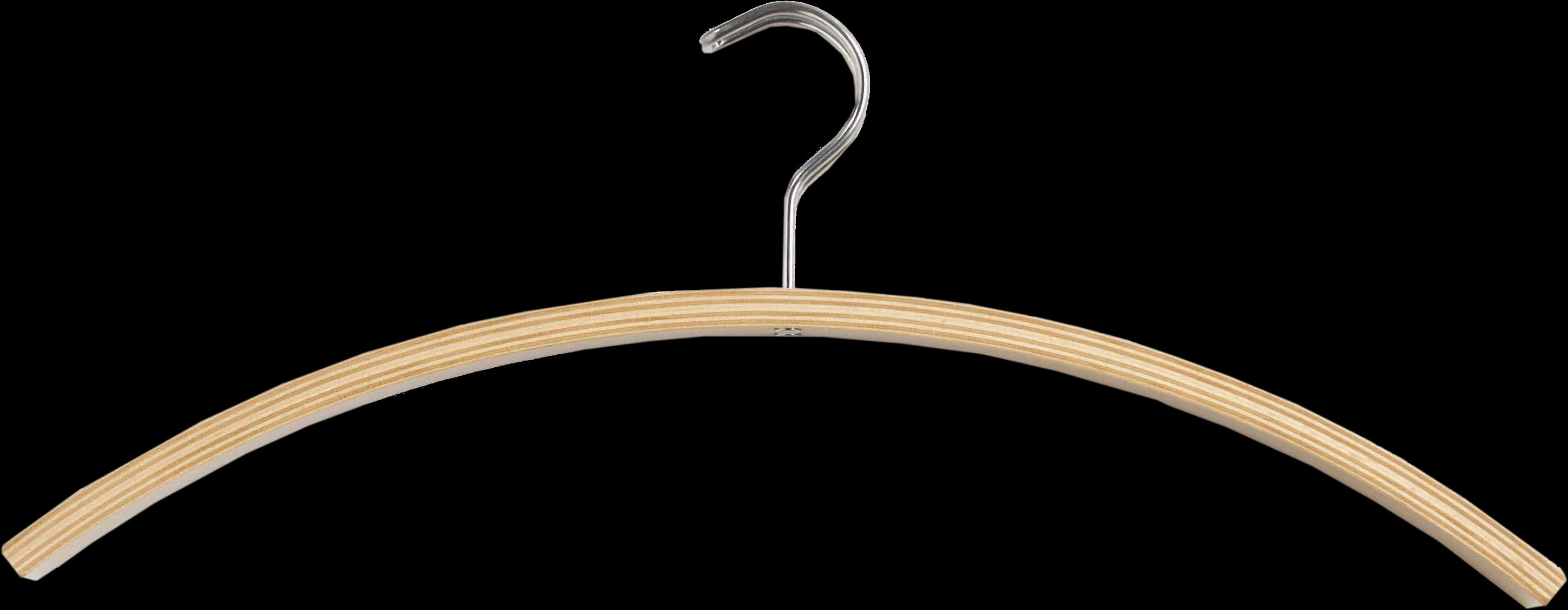 Wooden Clothes Hanger Black Background PNG