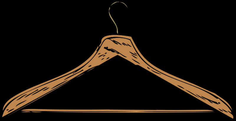 Wooden Clothes Hanger Illustration PNG