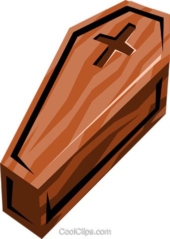 Wooden Coffin Cartoon Illustration PNG