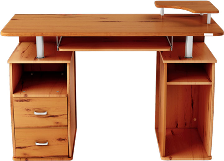 Wooden Computer Deskwith Hutch PNG