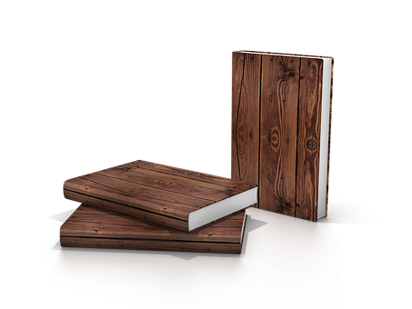 Wooden Cover Bookson Black Background PNG