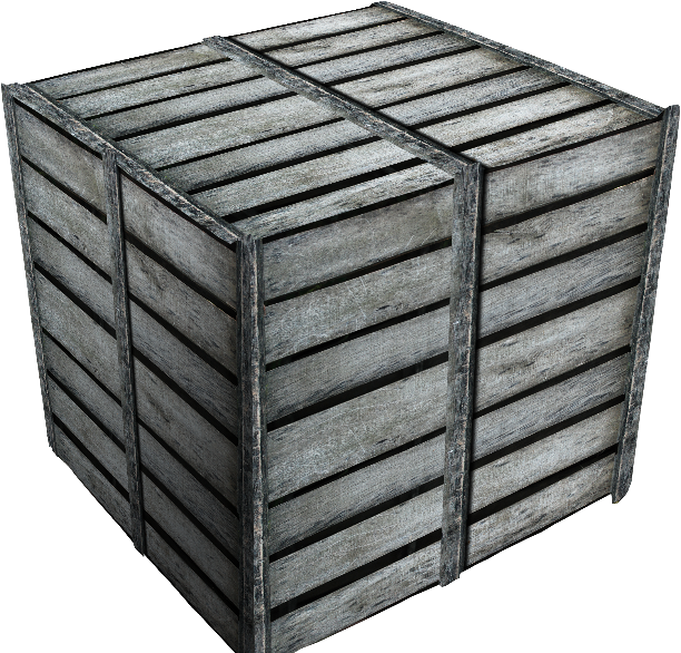 Wooden Crate3 D Model Grey Background PNG