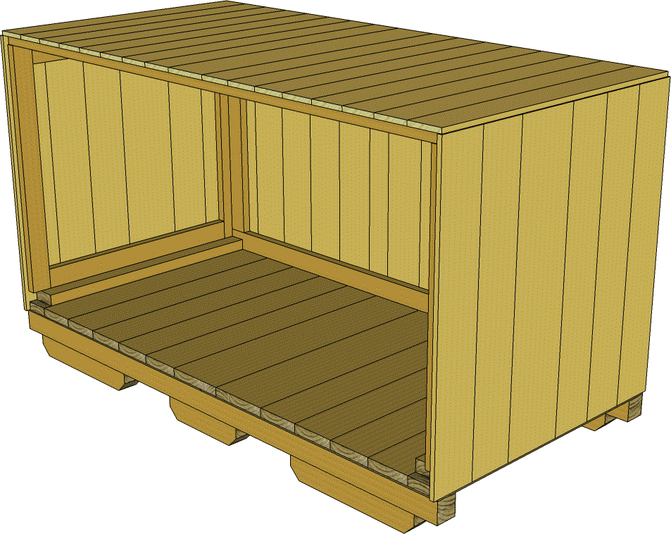 Wooden Crate3 D Model PNG