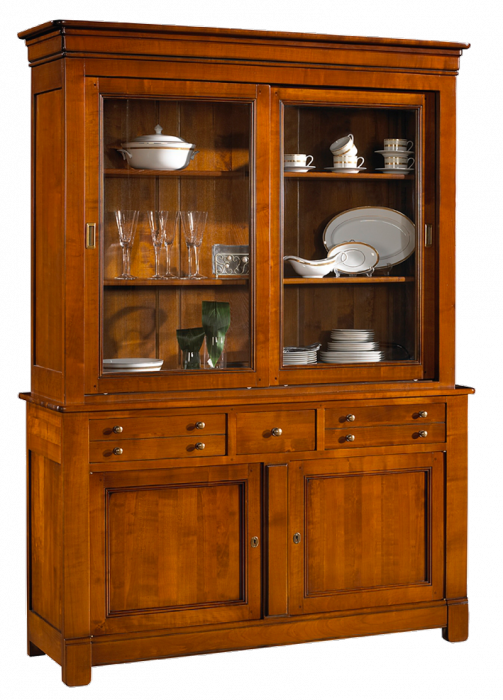Wooden Crockery Cabinet Display PNG
