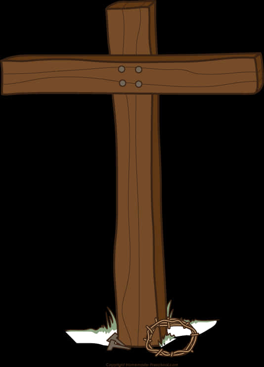 Wooden Cross Illustration PNG