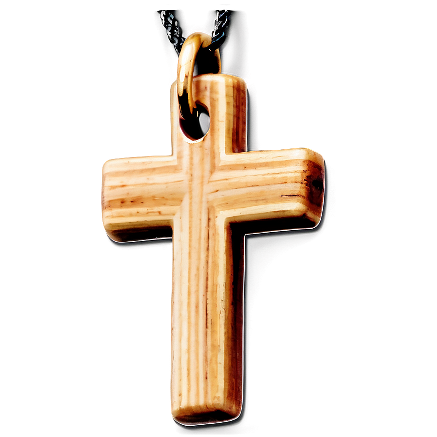 Wooden Cross Necklace Png 05252024 PNG