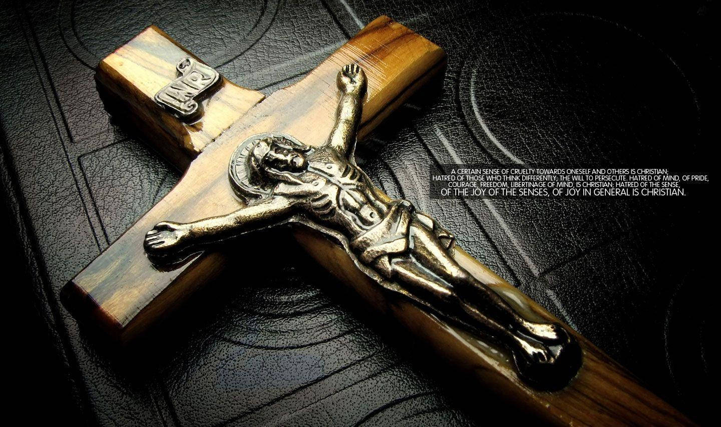 Wooden Cross Of God Laptop