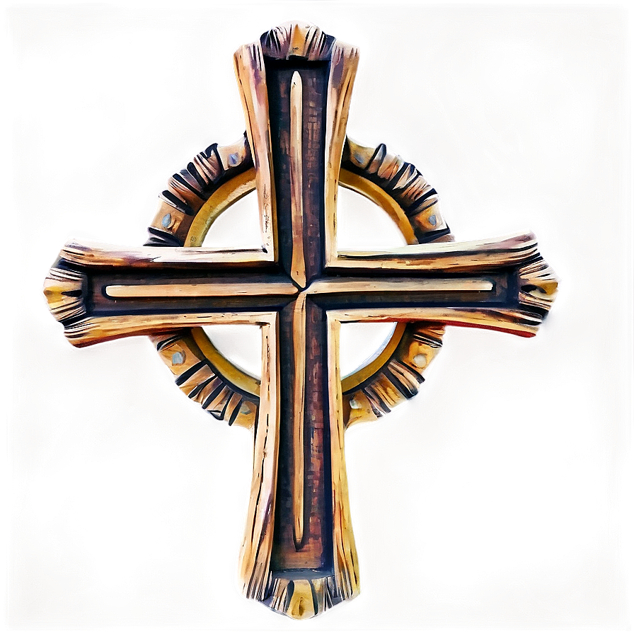 Wooden Cross On Stand Png 05252024 PNG